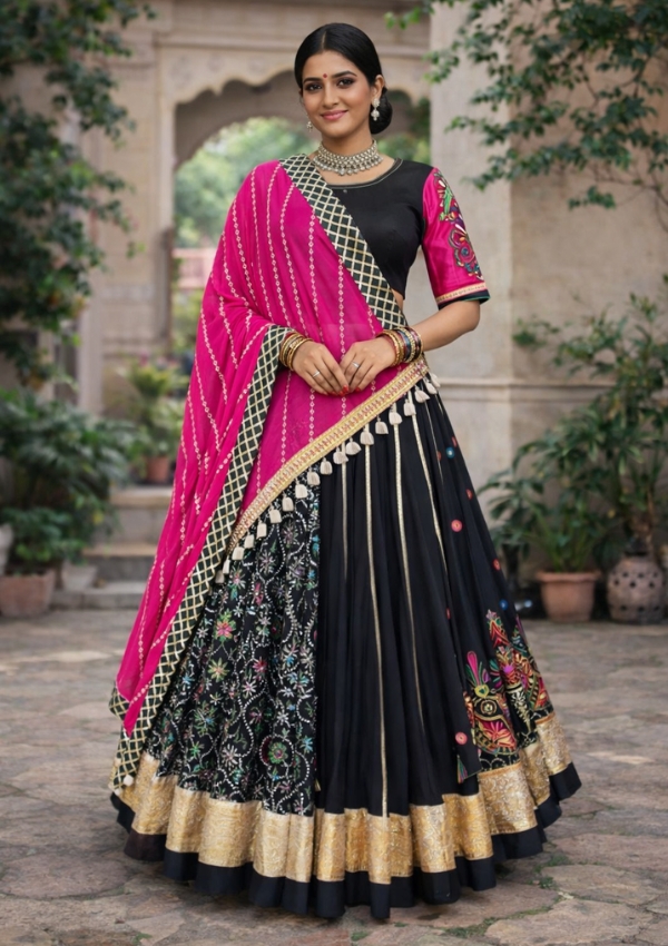 Black Gamthi Vintage Chaniya Choli